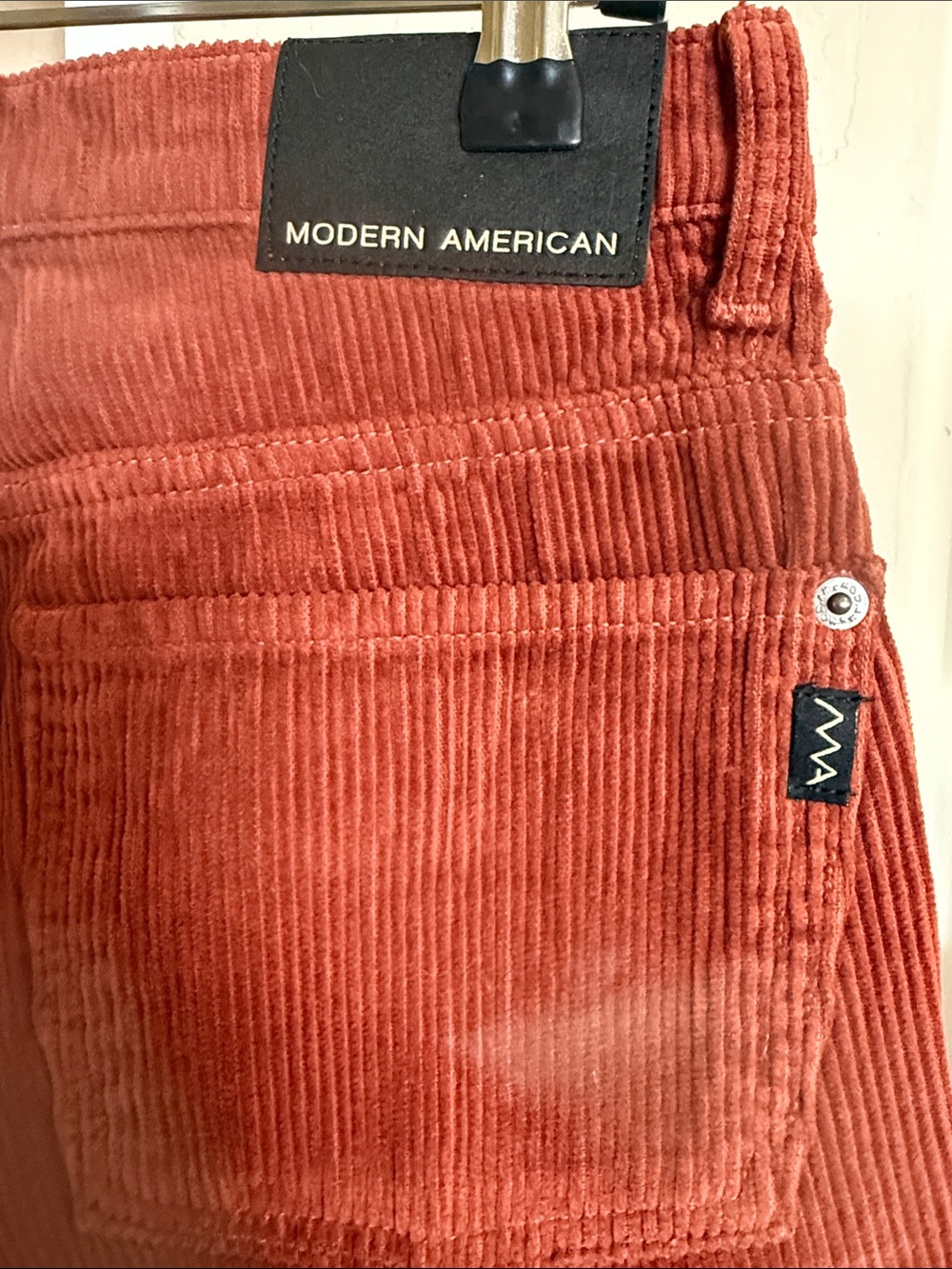 NWT Modern American Lafayette Corduroy Pants Rust High Rise Straight Leg - Picture 6 of 6